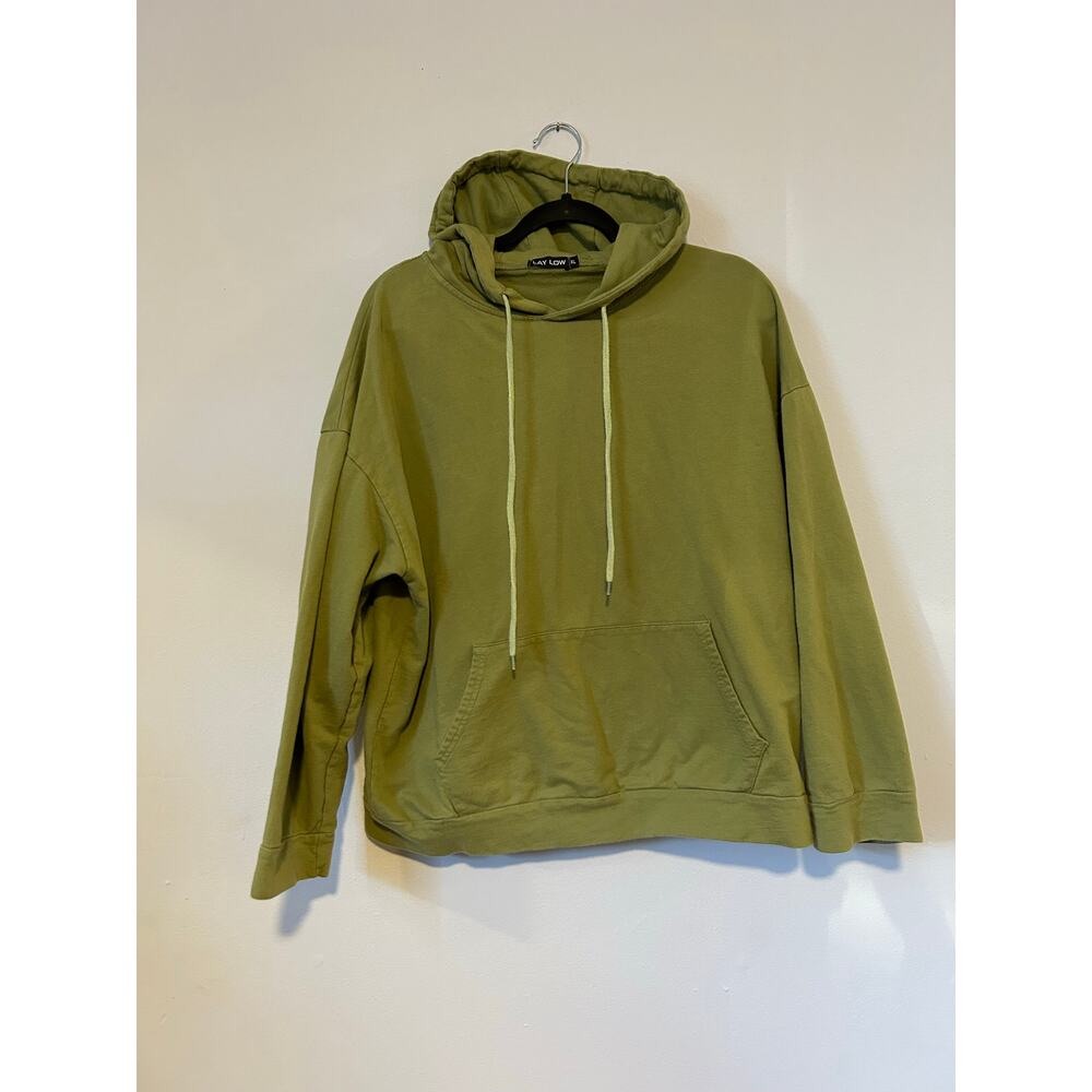 Sage Green Lay Low Lightweight Hoodie | Streetwear | Basics - (Size M)‎
